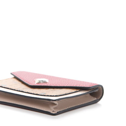 MCM Visetos Mini Love Letter Flap Wallet Cognac White Red 9 of 10