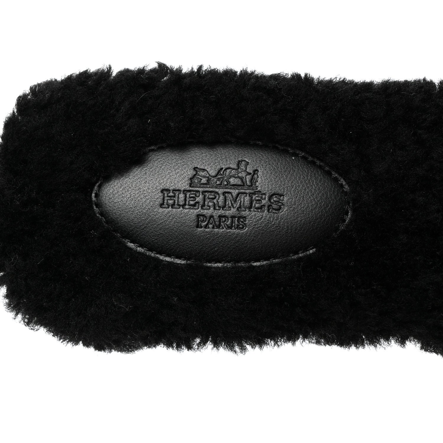 Hermes Woolskin Oran Sandals 38.5 Black 6 of 8