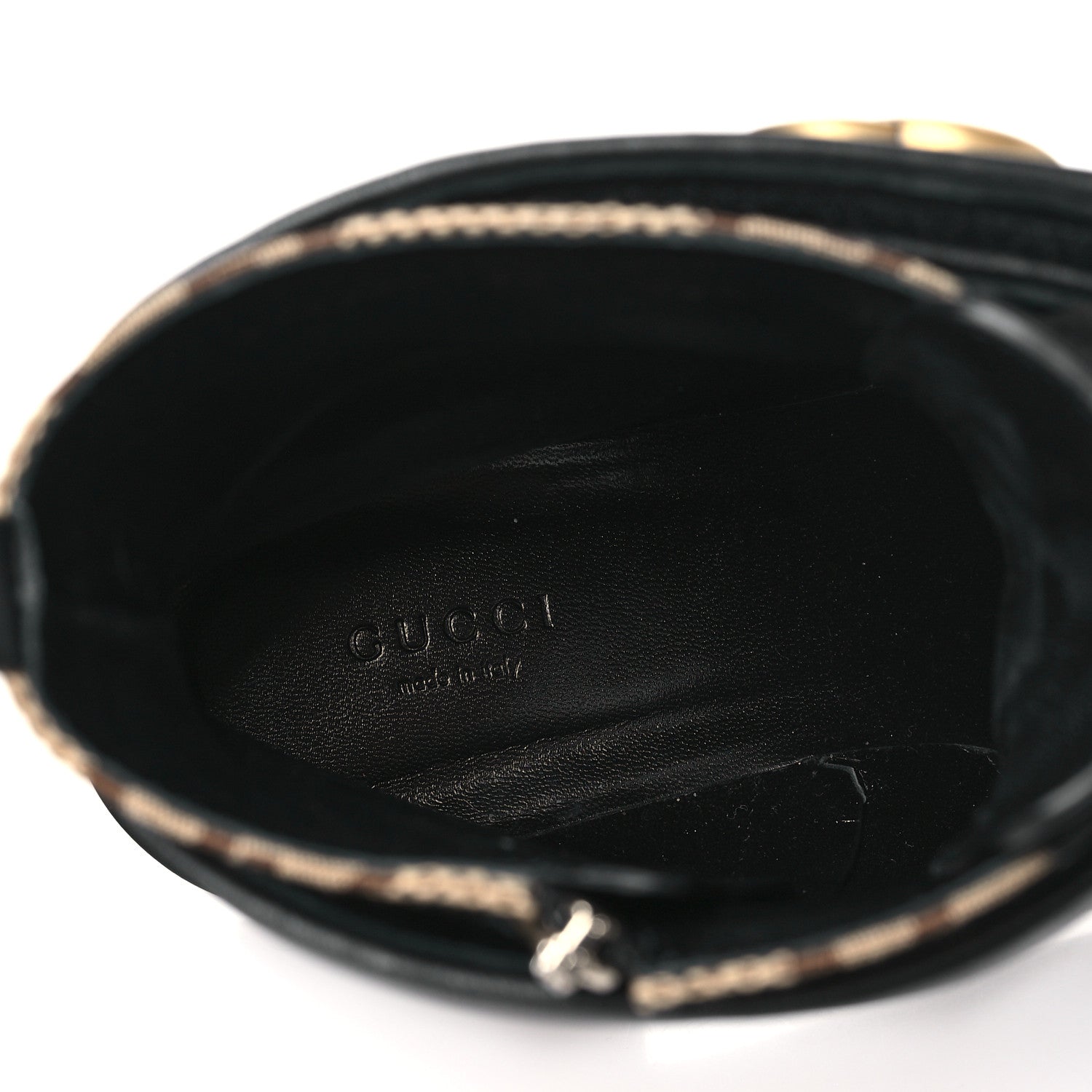 Gucci Flores Calfskin Monogram Maxi GG Nappa Matelasse Double G 40mm Ankle Boots 39 Black Camel Ebony 7 of 8