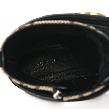Gucci Flores Calfskin Monogram Maxi GG Nappa Matelasse Double G 40mm Ankle Boots 39 Black Camel Ebony 7 of 8