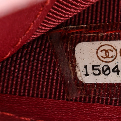 Chanel Patent CC French Wallet Red 8 of 9