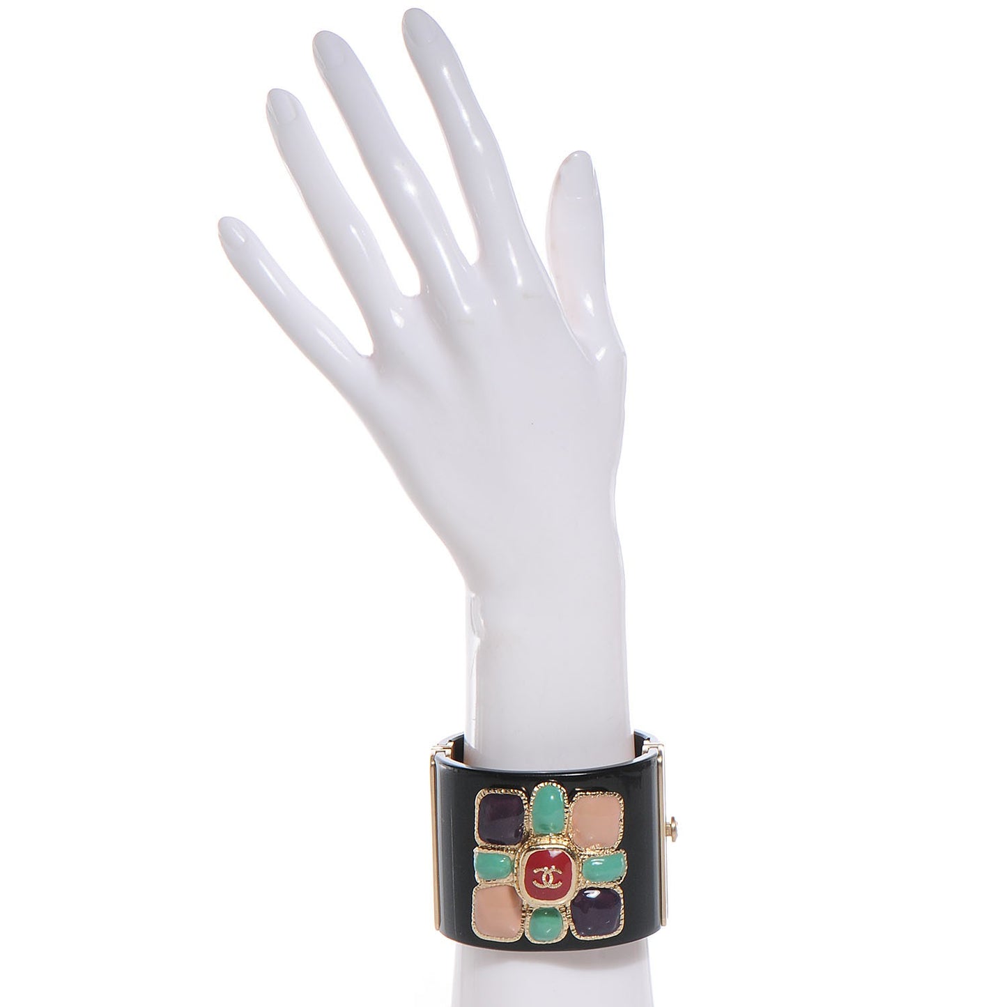 Resin CC Cabochon Cuff Black