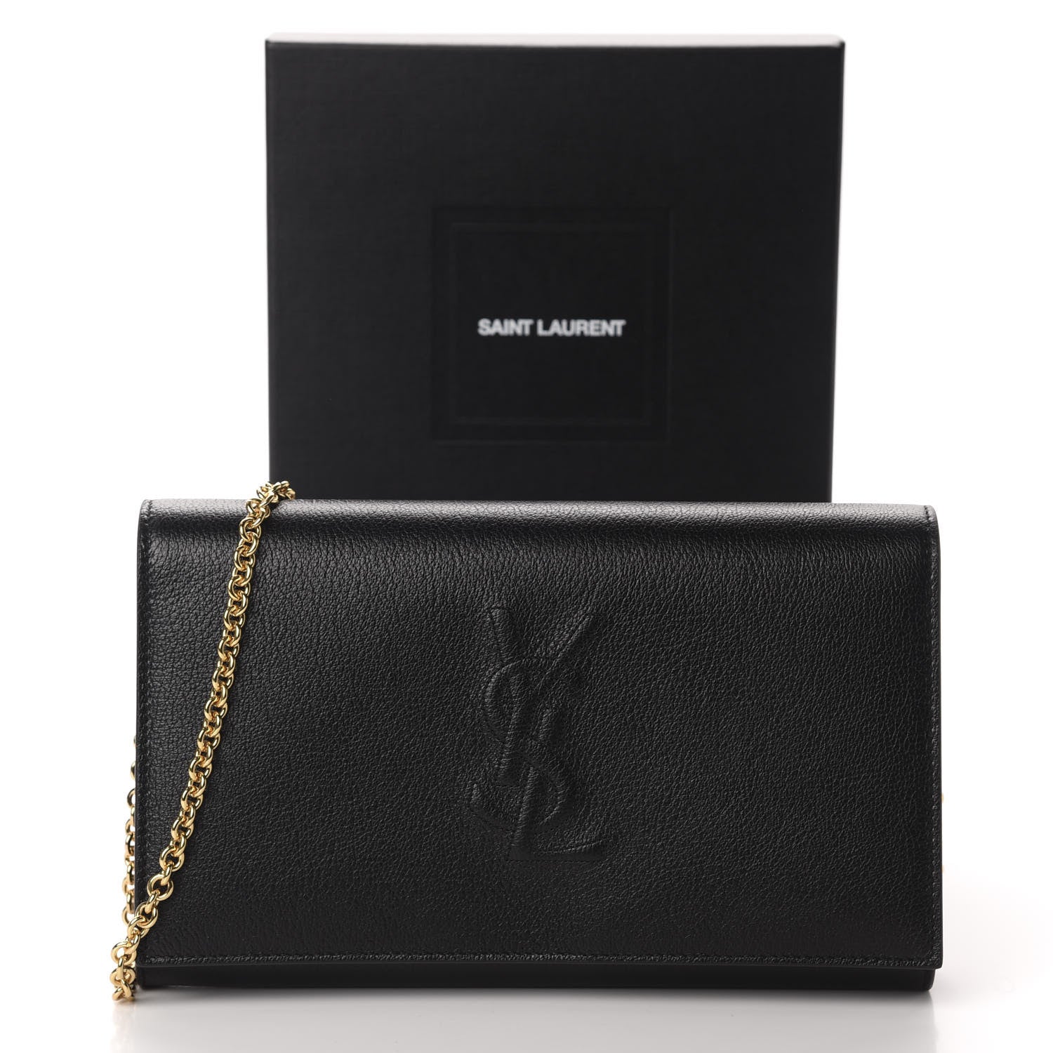 Saint Laurent Calfskin Monogram Belle de Jour Chain Clutch Black 11 of 11