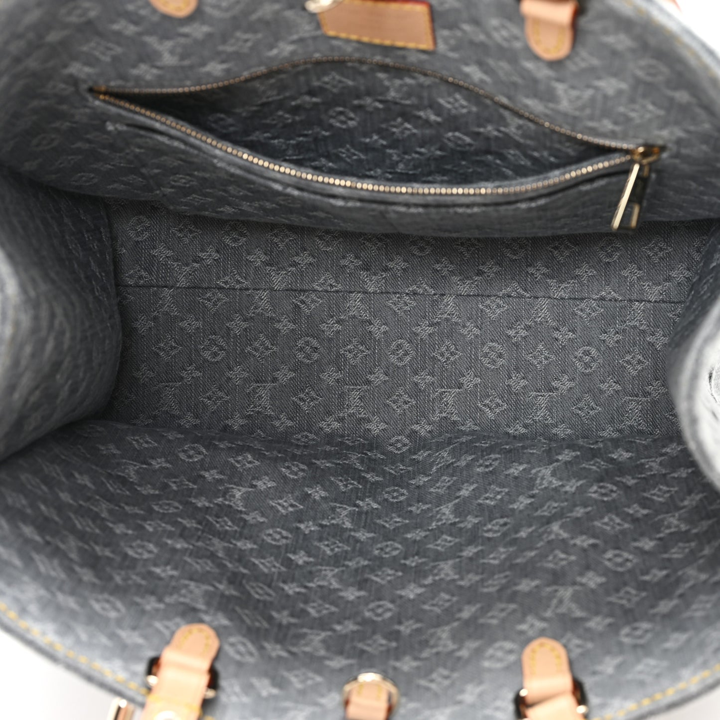 Monogram Denim Onthego MM Washed Gray