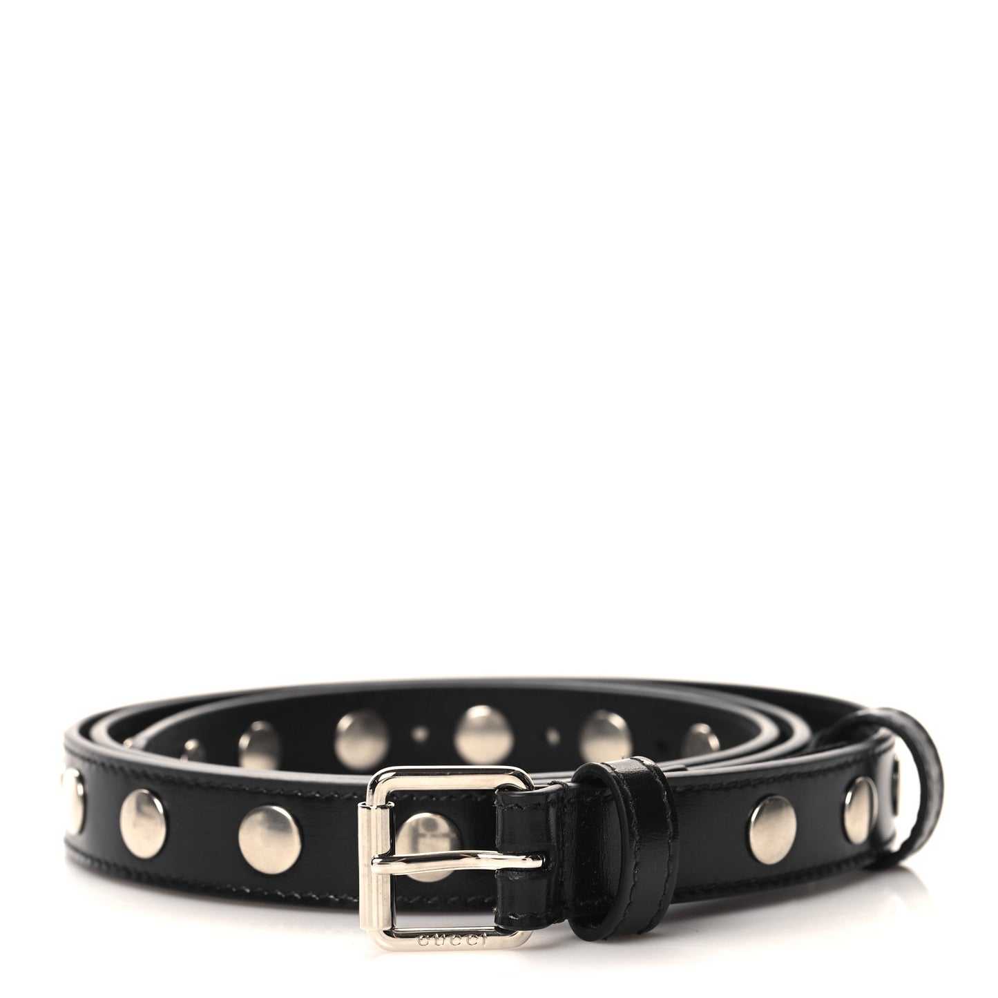 Calfskin Slim Studded Belt 95 38 Black