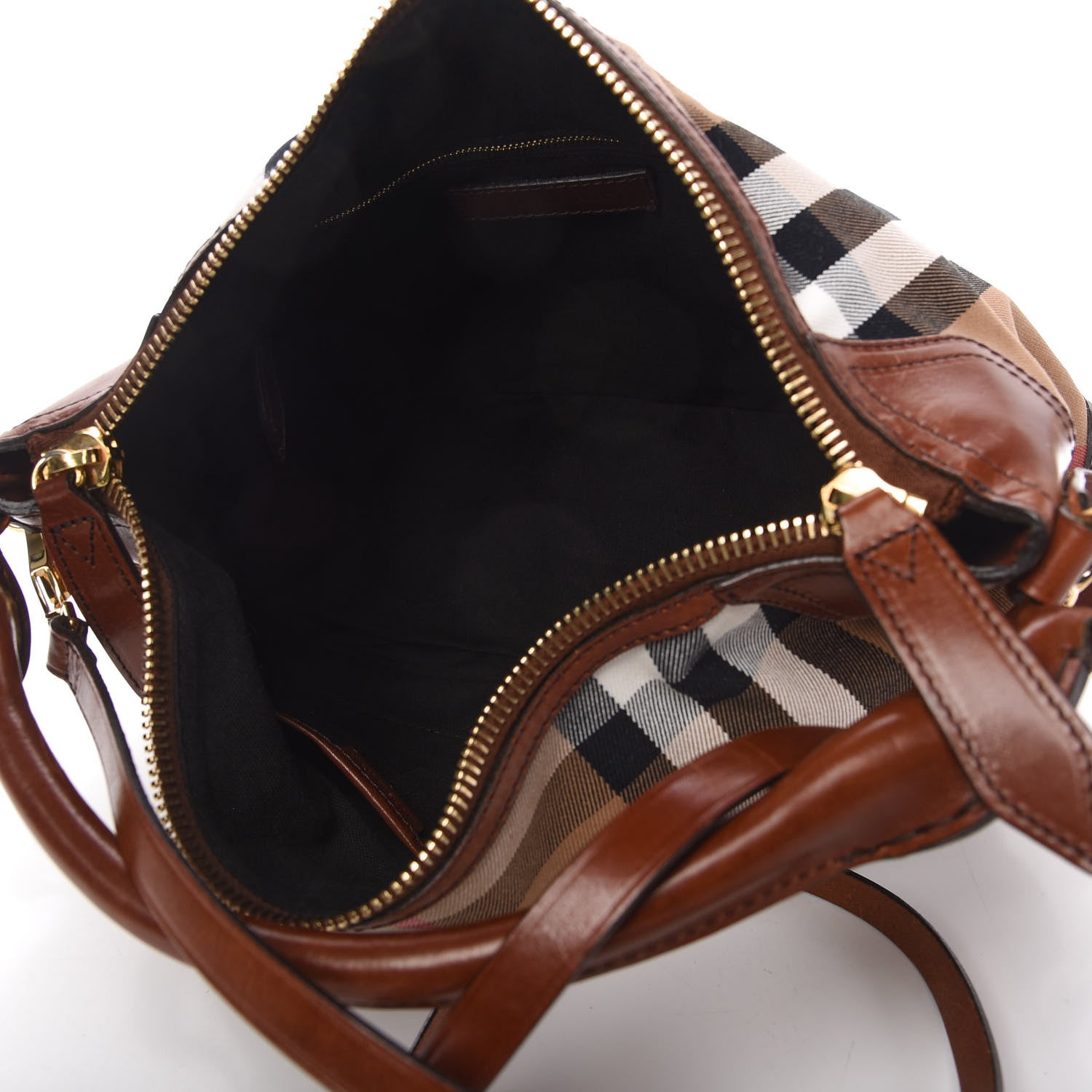 Burberry House Check Bridle Calfskin Small Ledbury Hobo Dark Tan 5 of 12