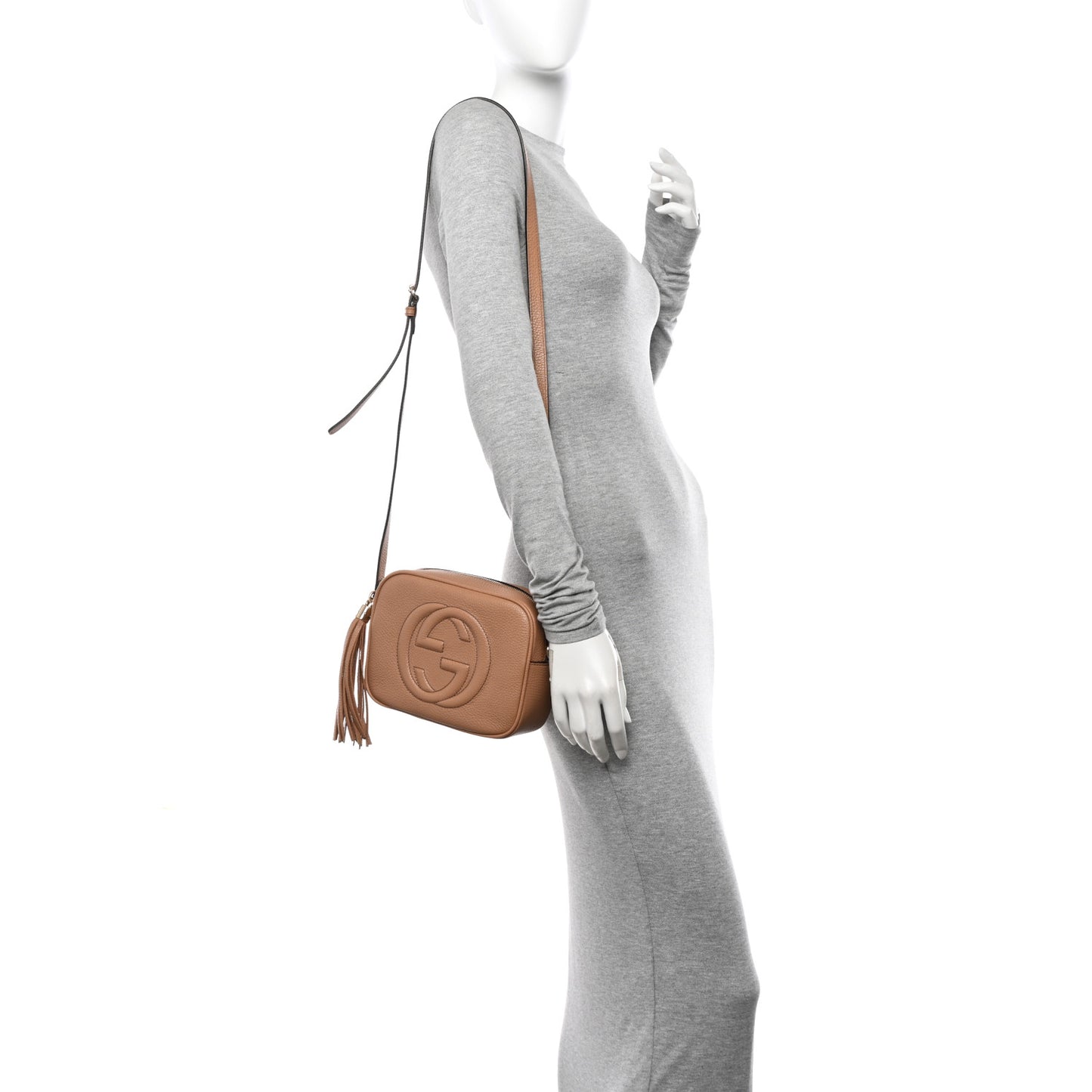 Pebbled Calfskin Small Soho Disco Bag Camelia