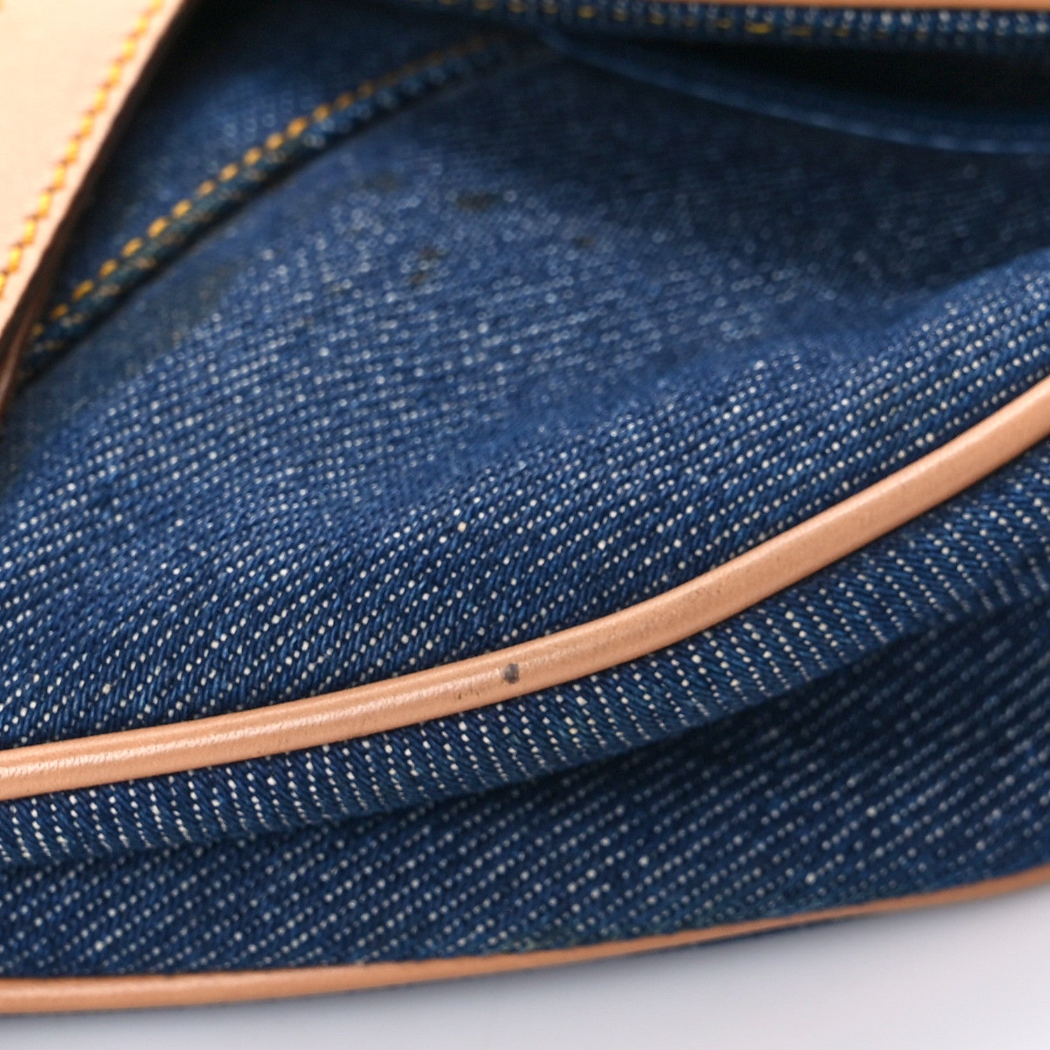 Christian Dior Denim Calfskin Saddle Bag Blue 9 of 13