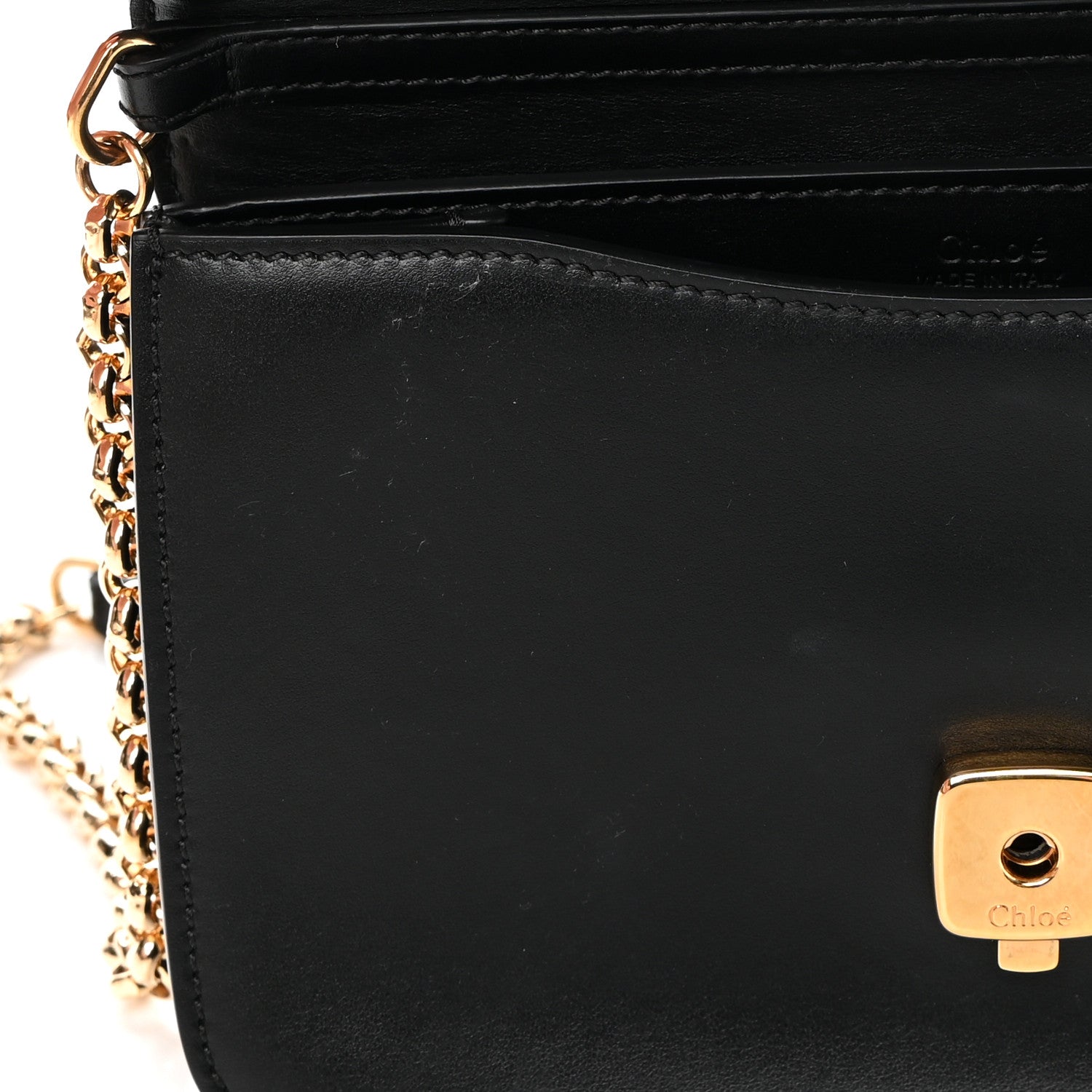 Chloe Calfskin Suede C Clutch With Chain Black 14 of 16