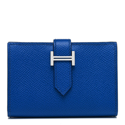 Hermes Epsom Bearn Card Holder Wallet Bleu De France 1 of 8