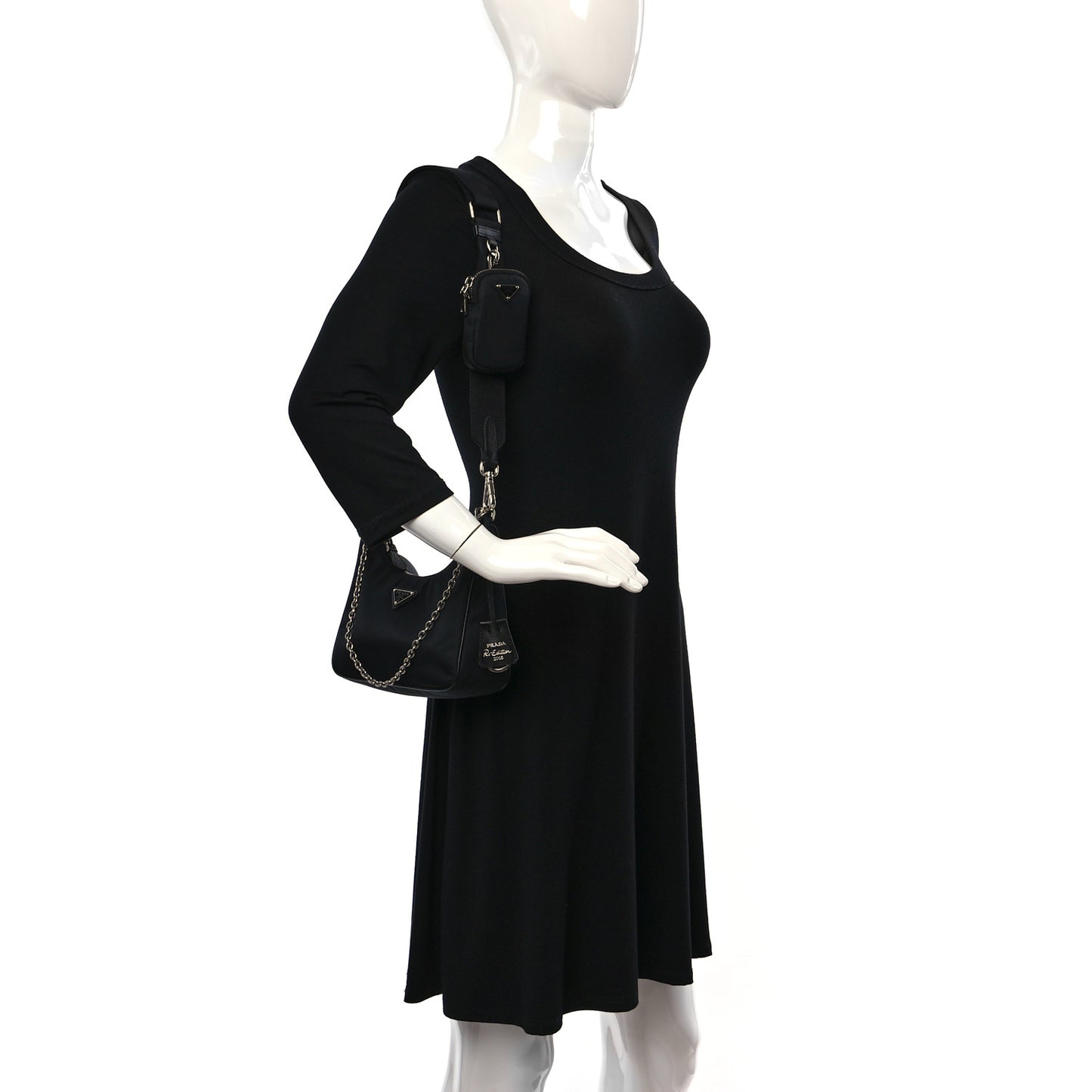 Re-Nylon Saffiano Re-Edition 2005 Shoulder Bag Black