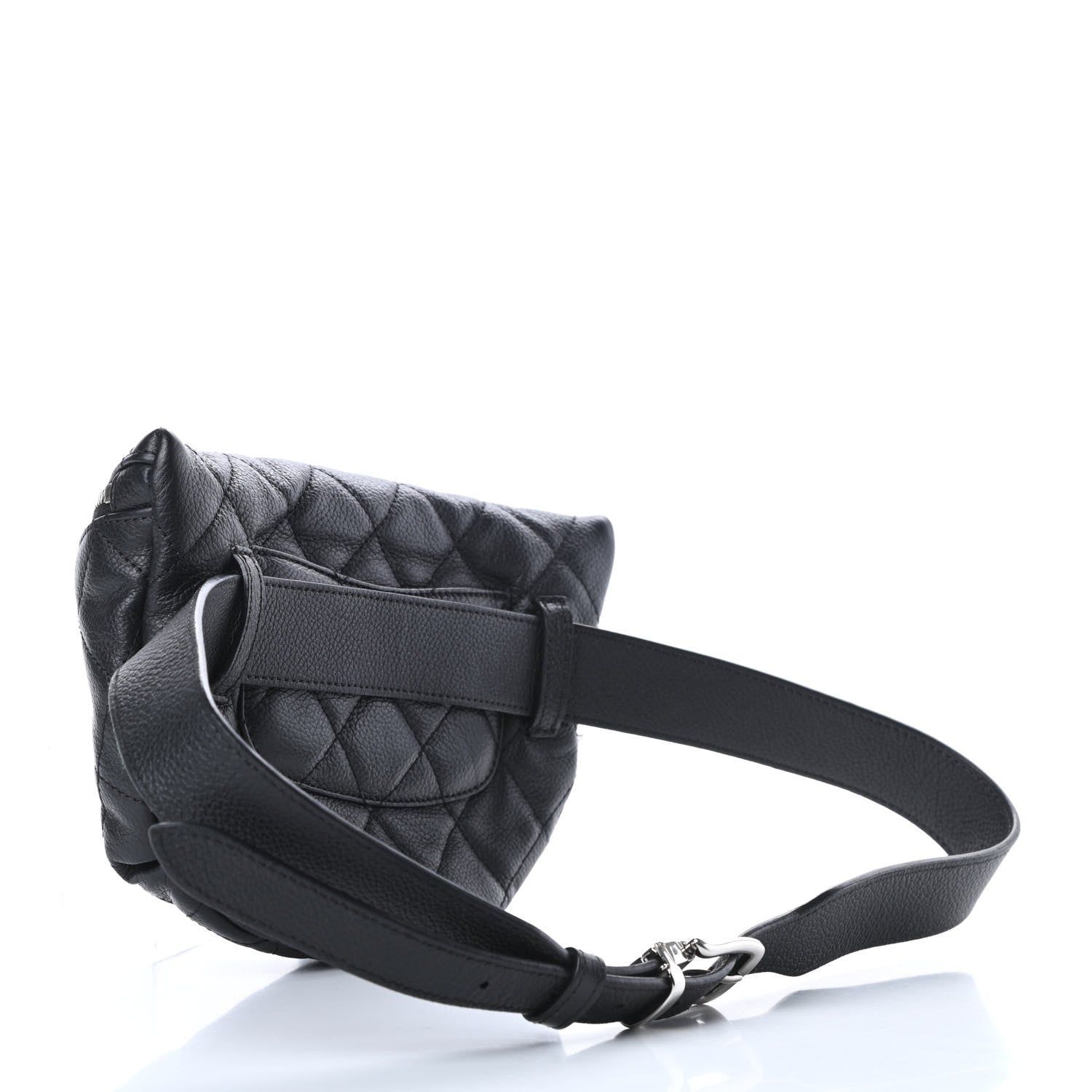 Chanel Grained Calfskin Quilted Waist Belt Bag Black 3 of 14