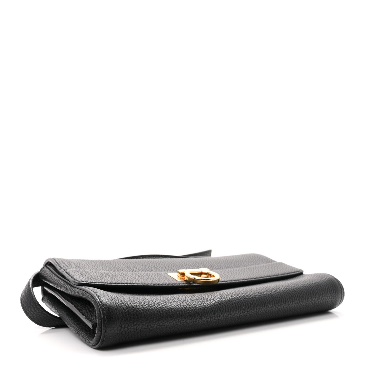 Grained Calfskin Ably Shoulder Bag Black