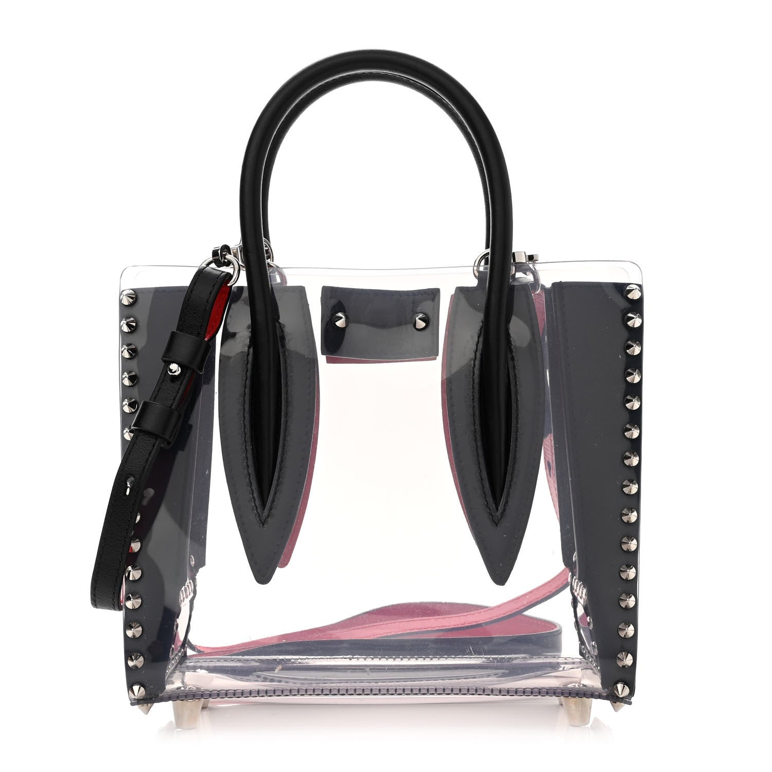Christian Louboutin PVC Calfskin Spiked Mini Paloma Black 1 of 9