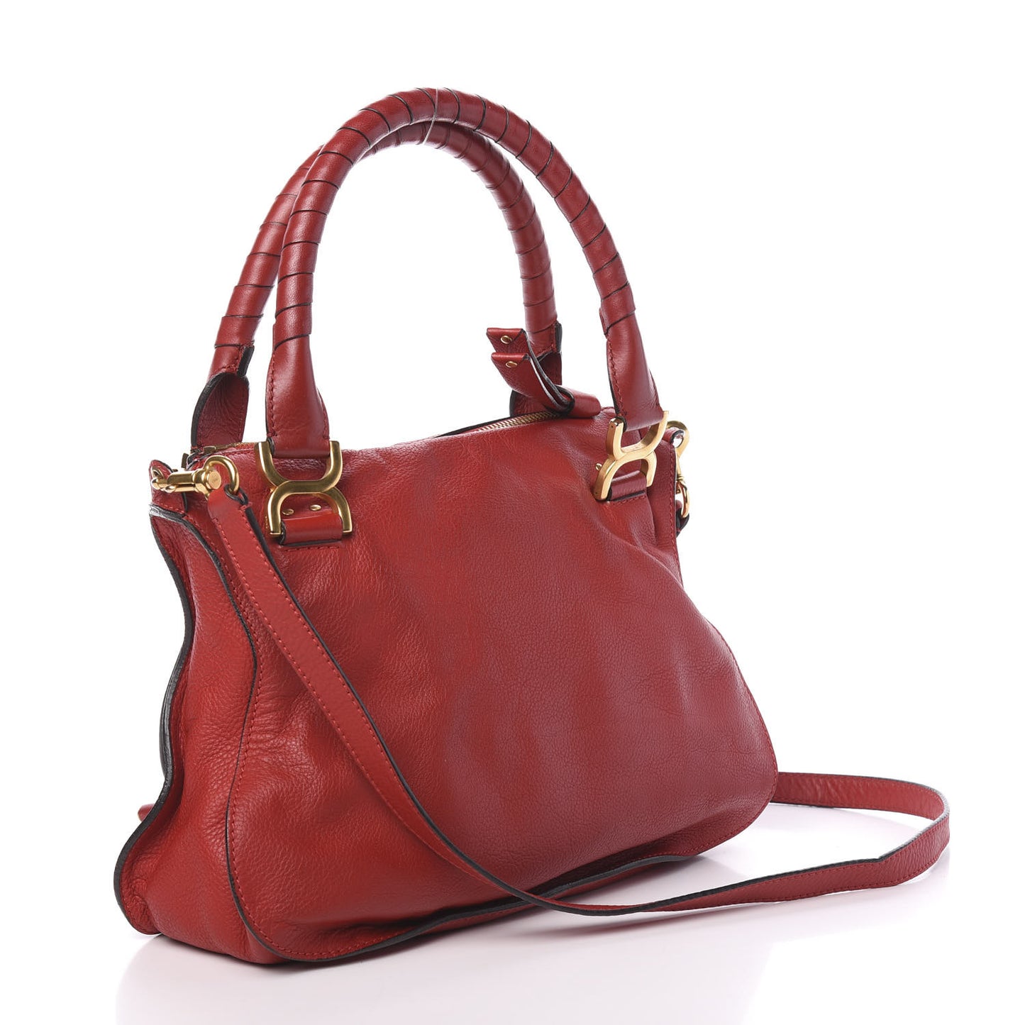 Calfskin Medium Marcie Satchel Red