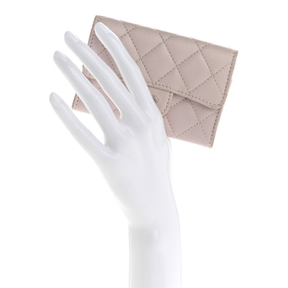 Chanel Lambskin Quilted Flap Card Holder Light Pink 2 of 14