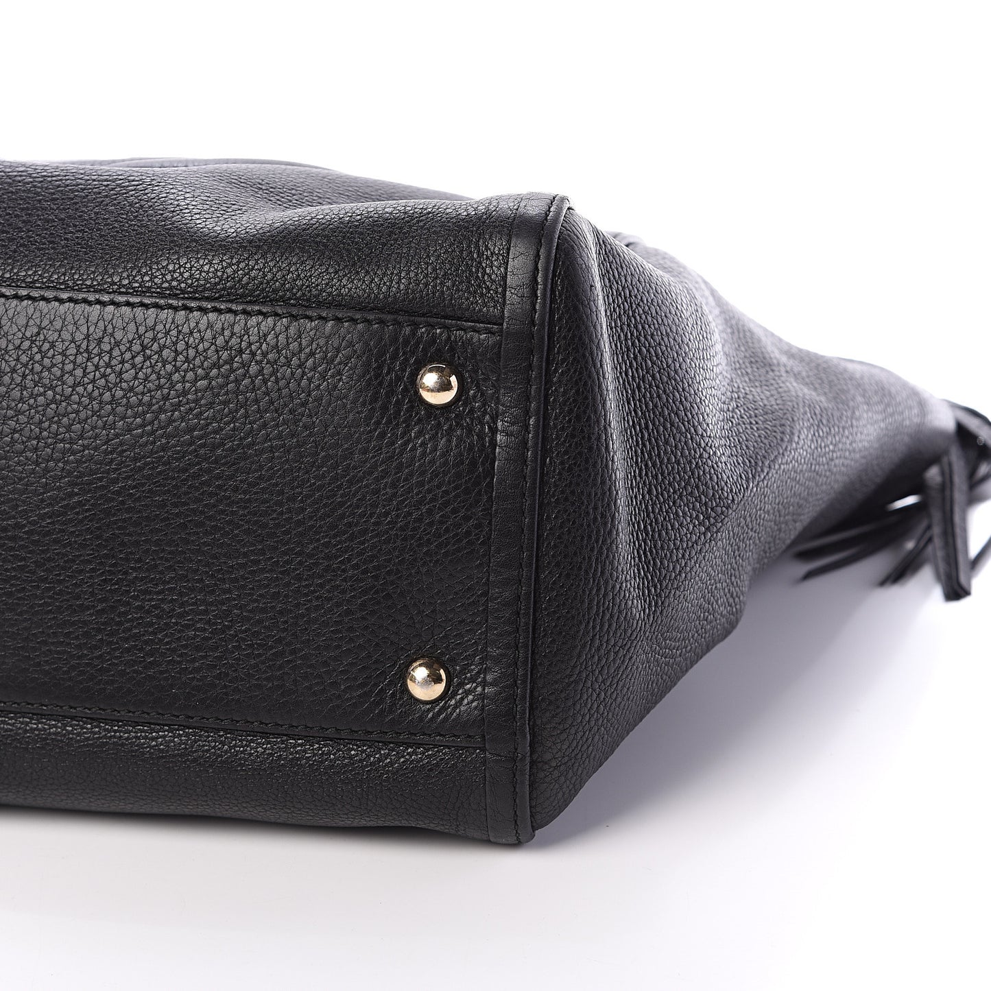 Pebbled Calfskin Medium Soho Shoulder Bag Black