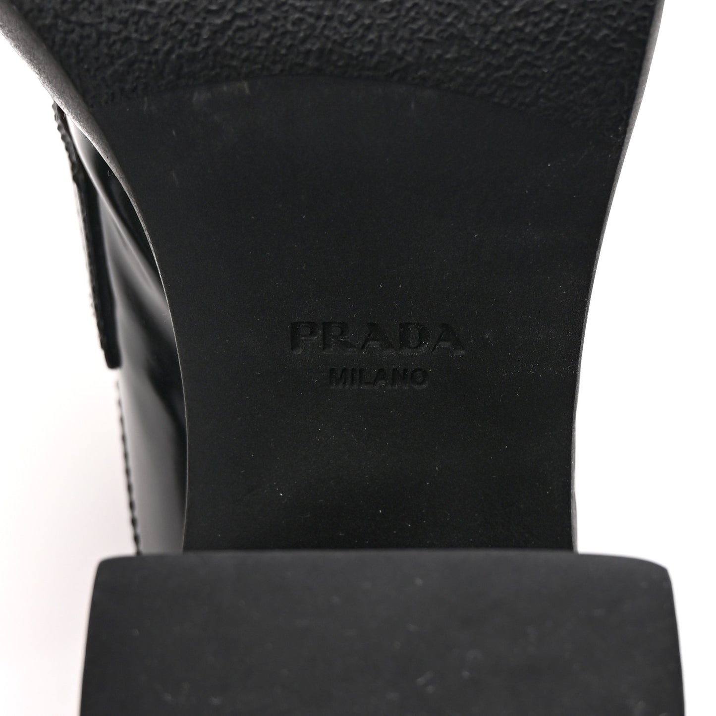 Spazzolato Metal Triangle Logo Platform Loafer Mules 37.5 Black