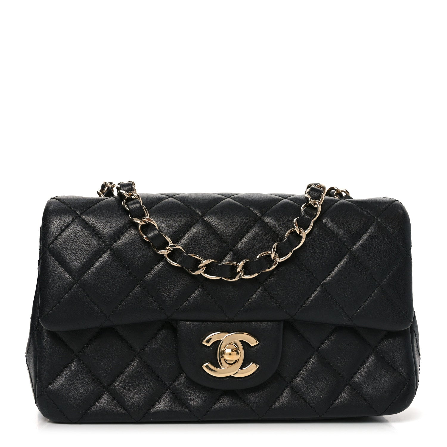 Chanel Lambskin Quilted Mini Rectangular Flap Black 1 of 11
