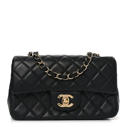 Chanel Lambskin Quilted Mini Rectangular Flap Black 1 of 11