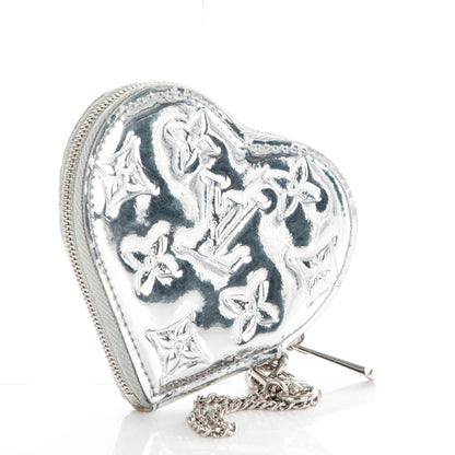 Louis Vuitton Monogram Miroir Heart Coin Purse Silver 3 of 6