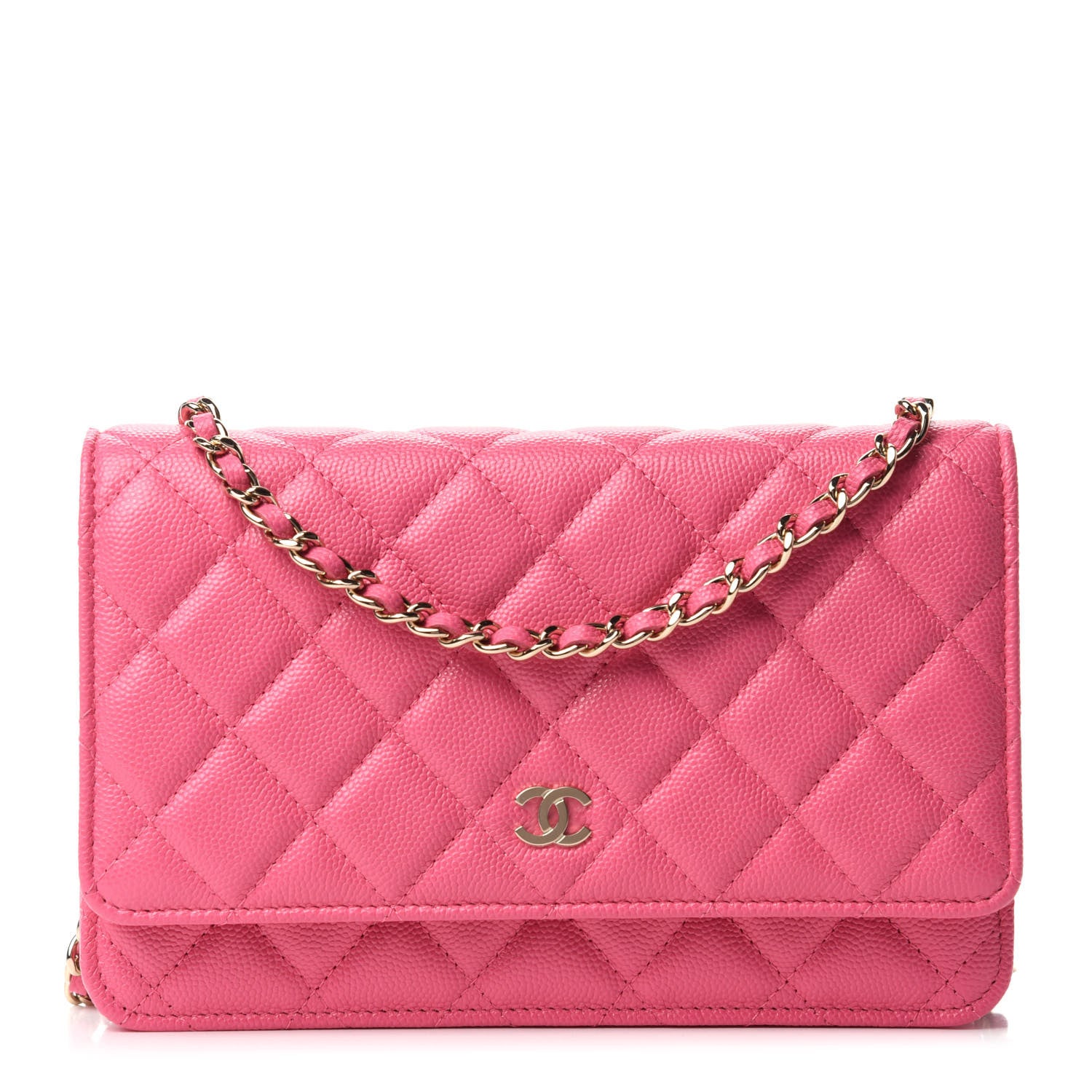 Chanel Caviar Quilted Wallet on Chain WOC Pink 1 of 12