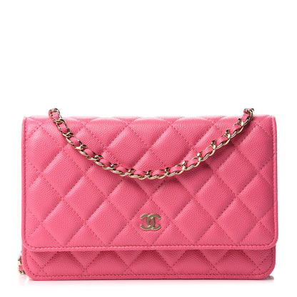 Chanel Caviar Quilted Wallet on Chain WOC Pink 1 of 12
