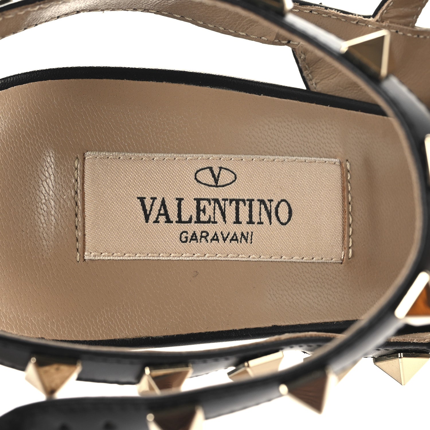 Valentino Garavani Pebbled Calfskin Rockstud Ankle Strap 100mm Pumps 38.5 Black 9 of 10