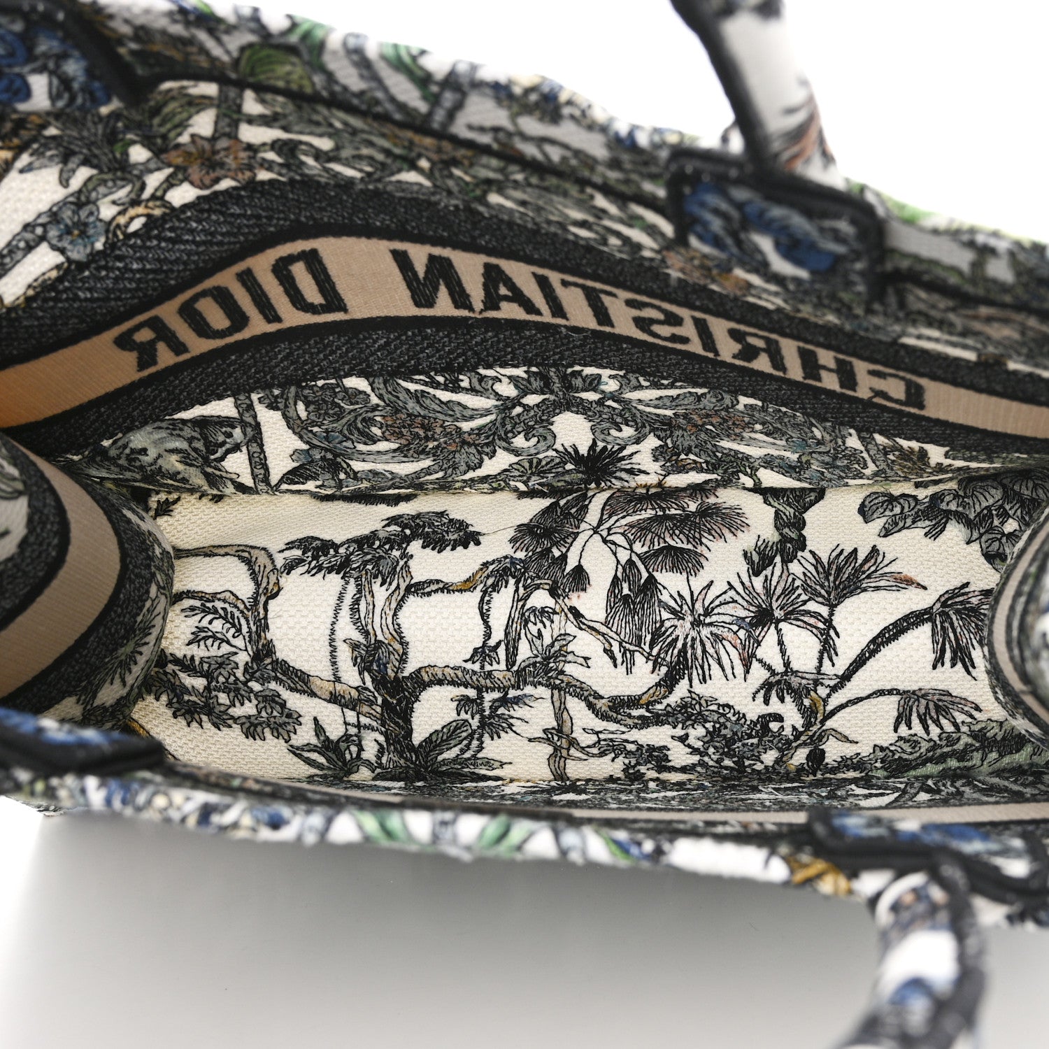 Christian Dior Canvas Embroidered Medium Etoile de Voyage Book Tote White Multicolor 4 of 9