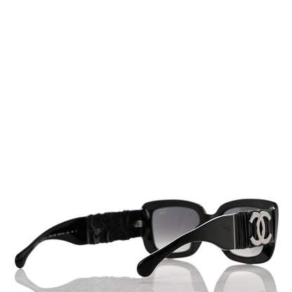 Chanel Acetate Calfskin Polarized Square Sunglasses 5473-Q-A Black 4 of 8