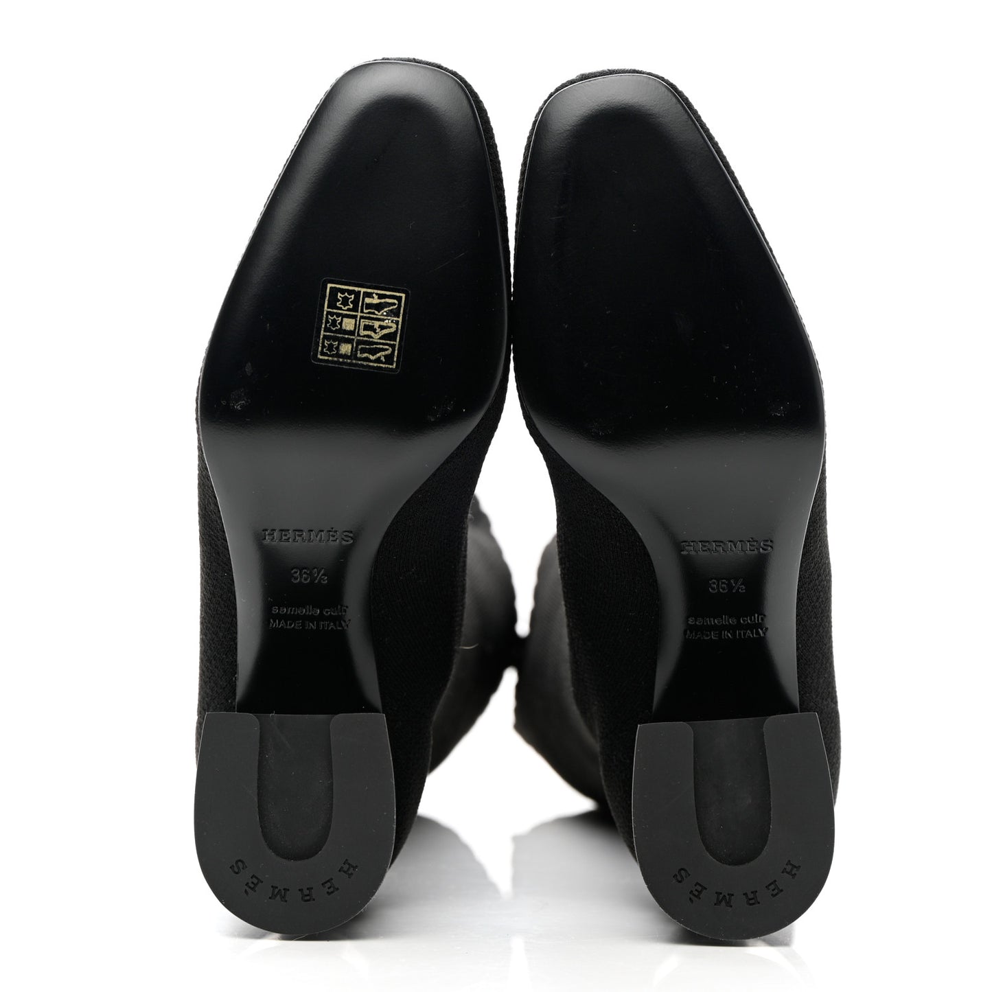 Knit Calfskin Fontaine 60 Boots 36.5 Black