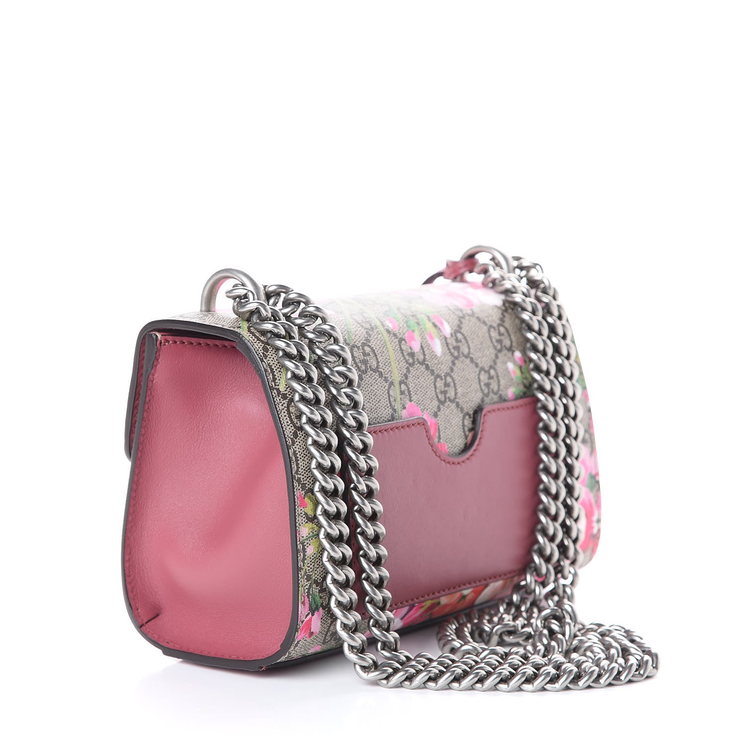 Gucci GG Supreme Monogram Blooms Small Padlock Shoulder Bag Beige Multicolor Dry Rose 2 of 11