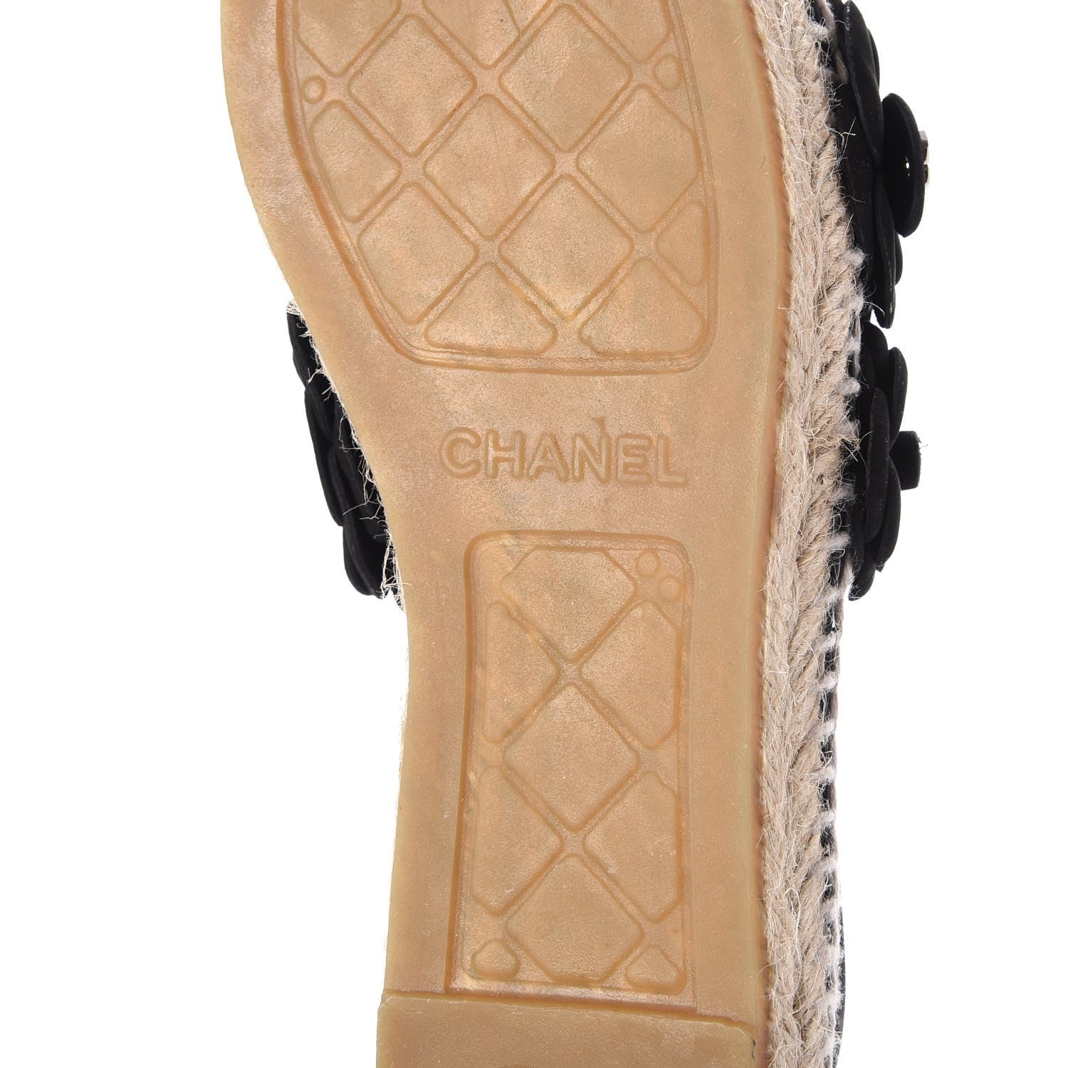 Chanel Lambskin Camellia CC Espadrilles 36 Black 6 of 8