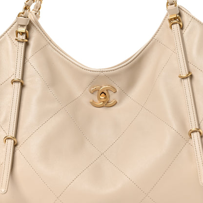 Chanel Calfskin Quilted Maxi Coco Large Shopping Bag Beige 9 of 12