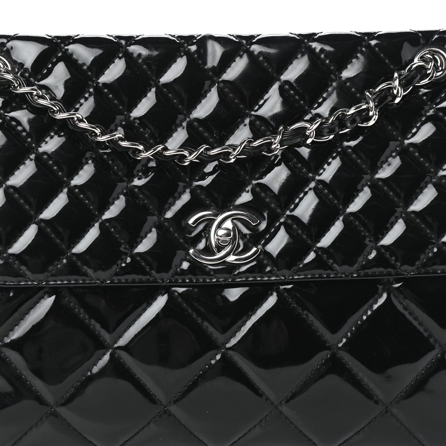 Vinyl Quilted In The Business Flap Bag Black