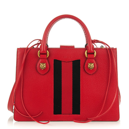 Gucci Grained Calfskin Small Animalier Top Handle Tote Red 1 of 7