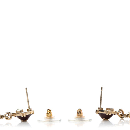 Chanel Resin Pearl CC Drop Earrings Red 3 of 4