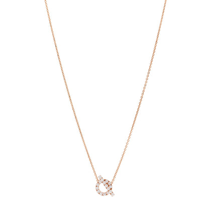 Hermes 18K Rose Gold Diamond Finesse Pendant Necklace 1 of 6