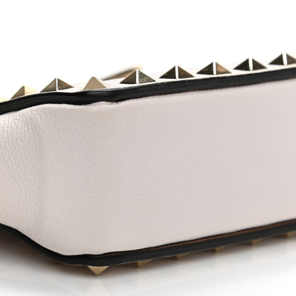 Valentino Garavani Vitello Rockstud Chain Clutch White 8 of 9