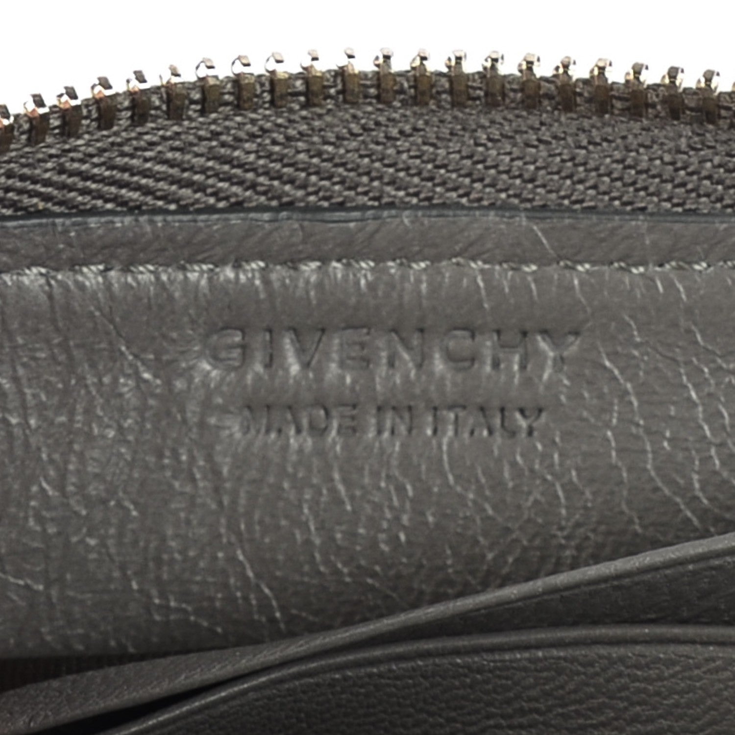 Givenchy Lambskin Shark Lock Zip Around Compact Wallet Grey 6 of 7