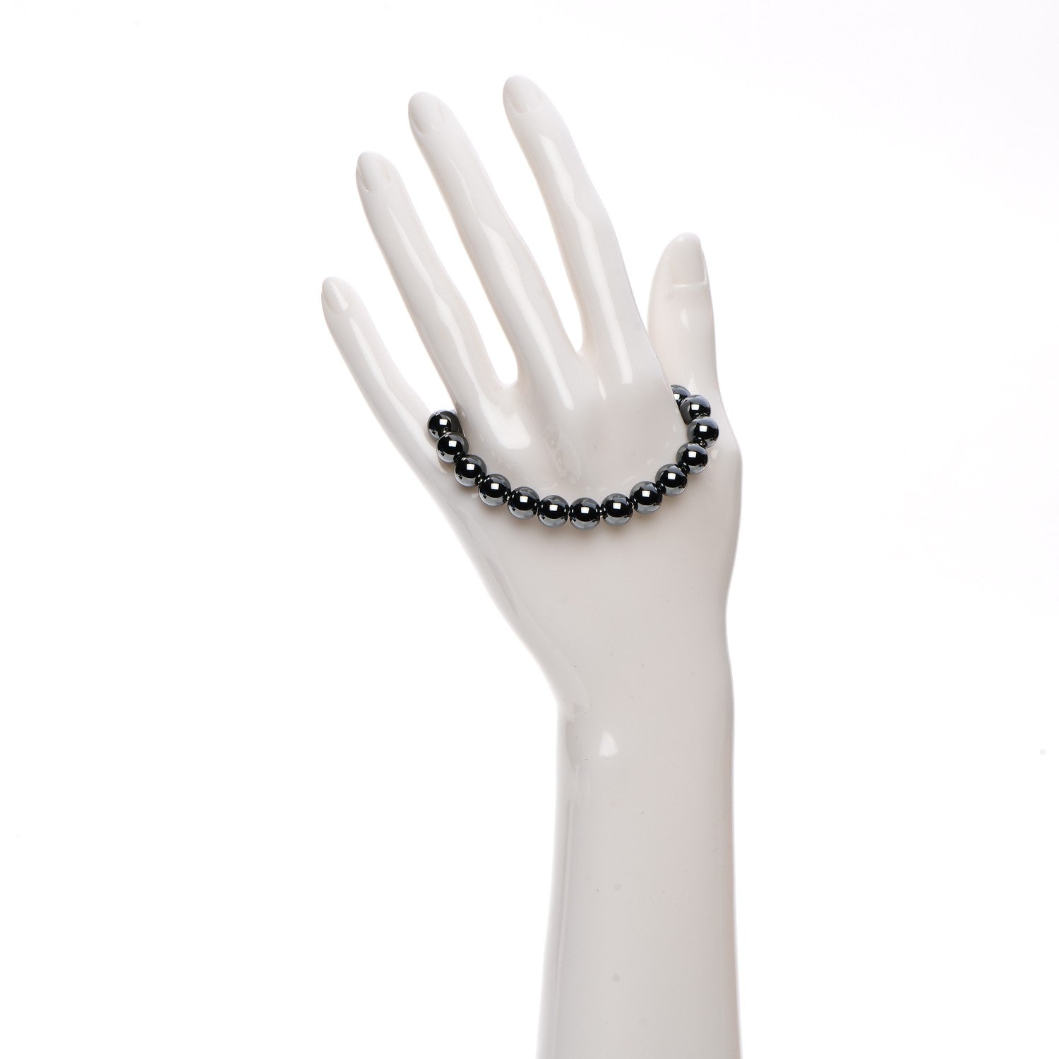 David Yurman Sterling Silver Hematite 8mm Spiritual Beads Adjustable Bracelet 2 of 4