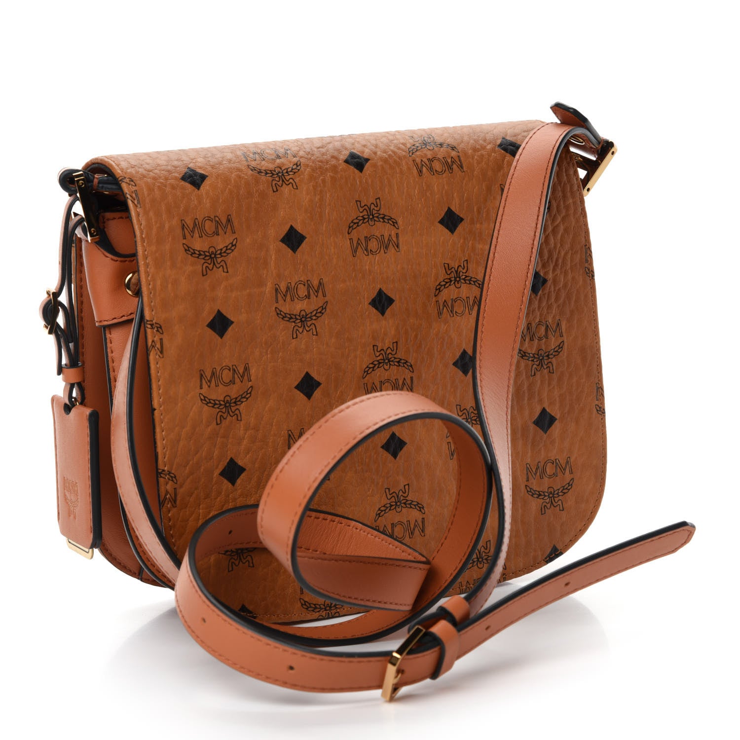 MCM Visetos Patricia Crossbody Bag Cognac 3 of 11