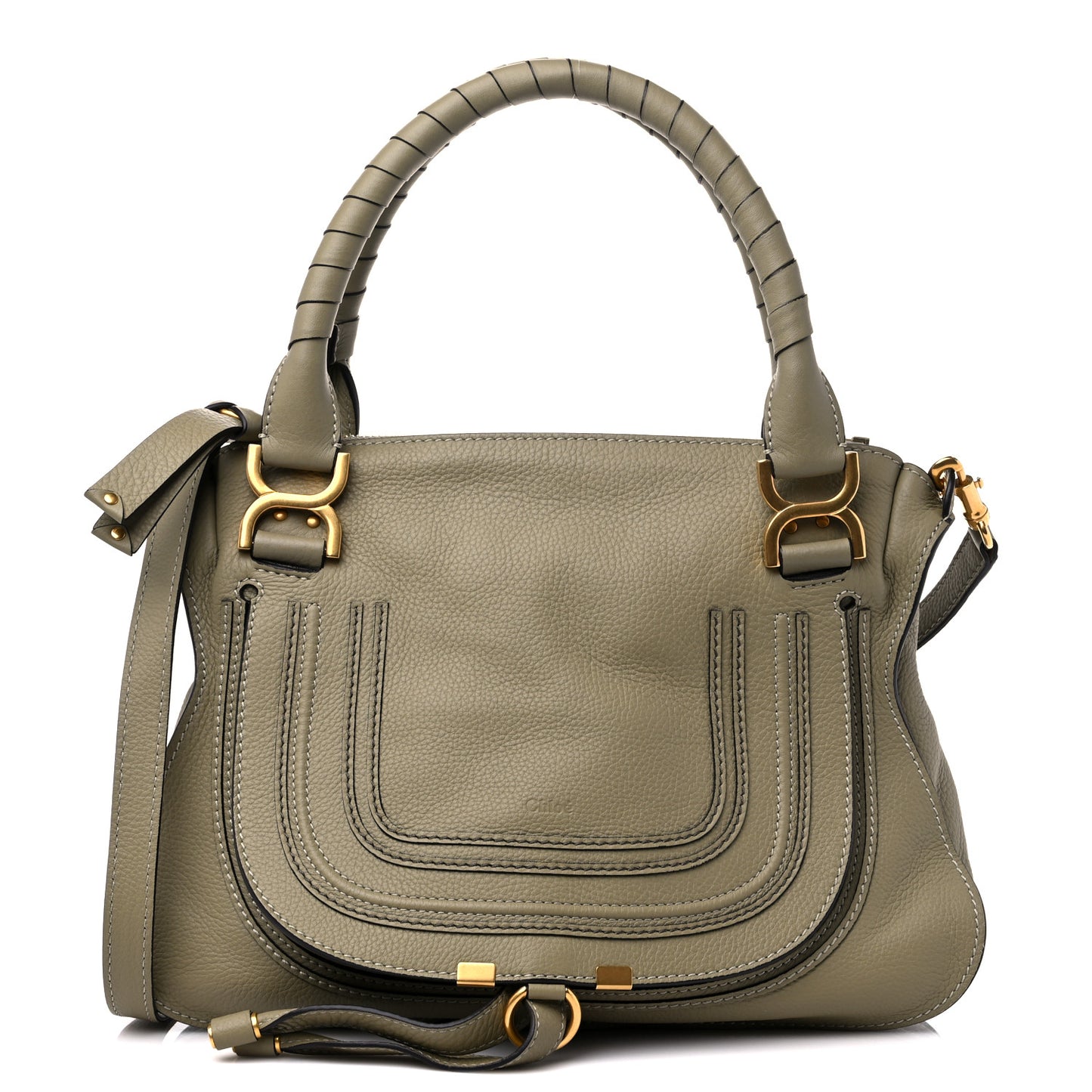 Calfskin Medium Marcie Satchel Baobab Green