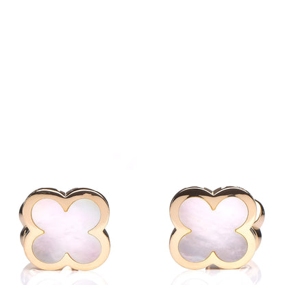 Van Cleef & Arpels 18K Yellow Gold Mother of Pearl Pure Alhambra Cufflinks 1 of 5
