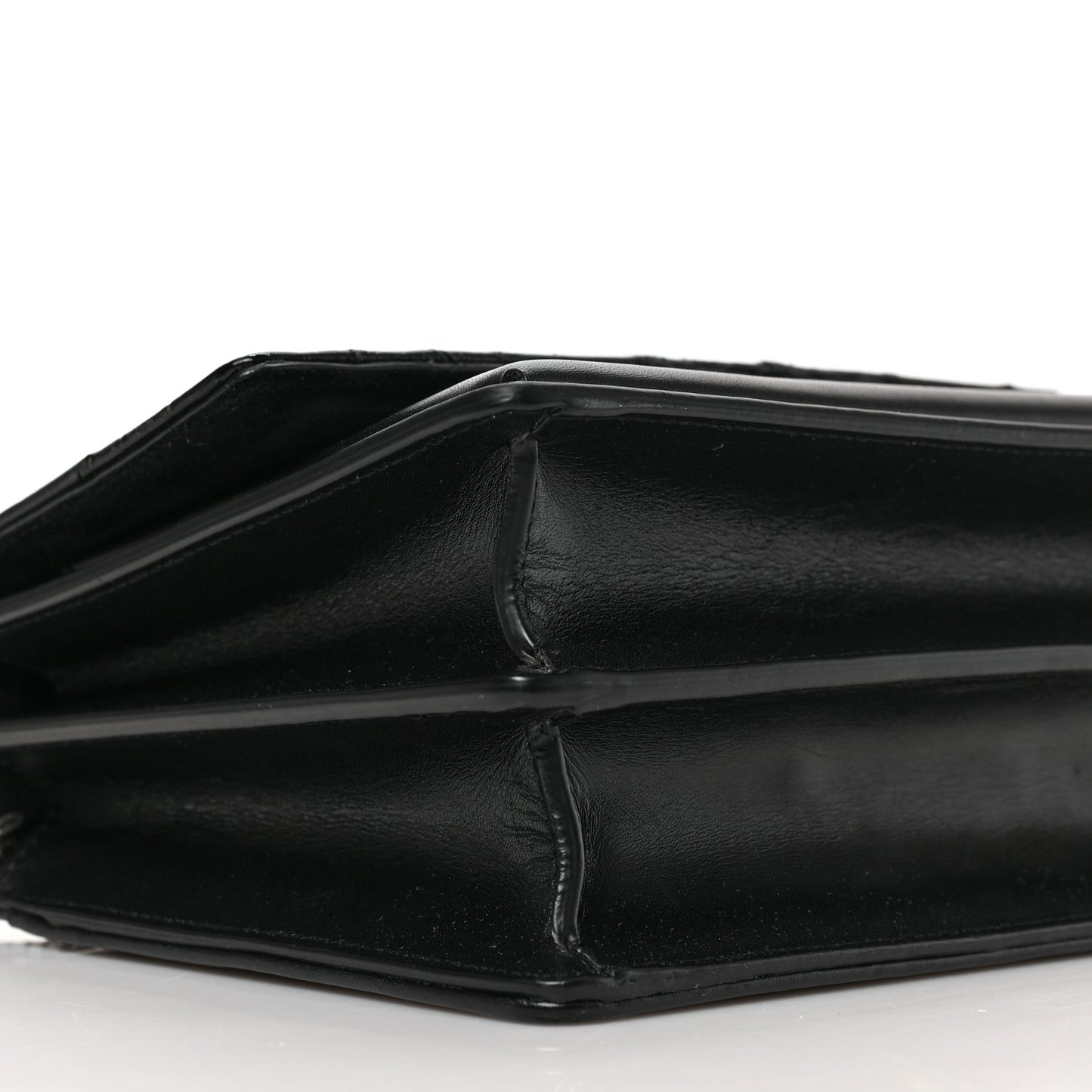 Calfskin Mixed Quilted Crocodile Embossed Medium Monogram Sunset Black