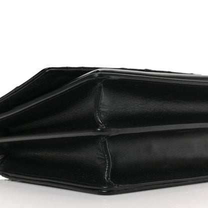 Saint Laurent Calfskin Mixed Quilted Crocodile Embossed Medium Monogram Sunset Black 7 of 8