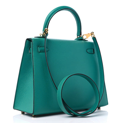 Hermes Epsom Kelly Sellier 25 Bleu Paon 3 of 9