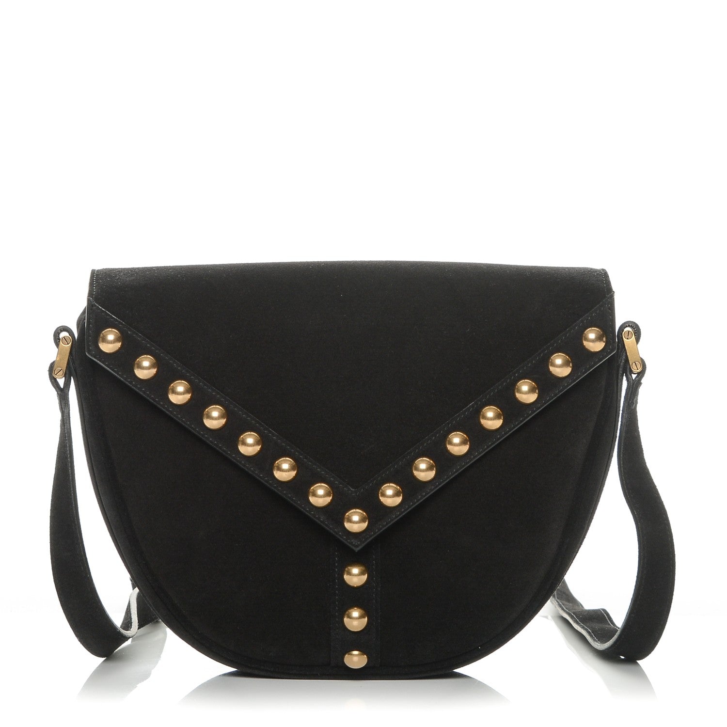 Saint Laurent Suede Y Studs Crossbody Bag Black 1 of 6