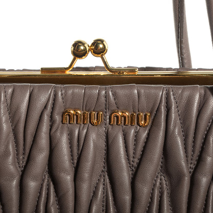 Miu Miu Matelasse Leather Tote Argilla 9 of 9
