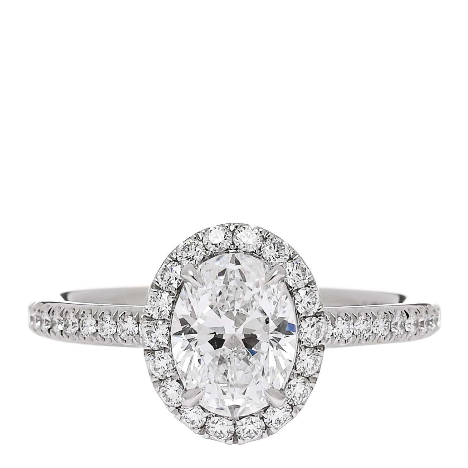 Harry Winston Platinum Diamond 1.02ct The One Oval Shaped Micropave Engagement Ring 50 5.25 1 of 7